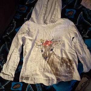 Carter's Gray Long Sleeve Tee with Graphic Print girls size 5T